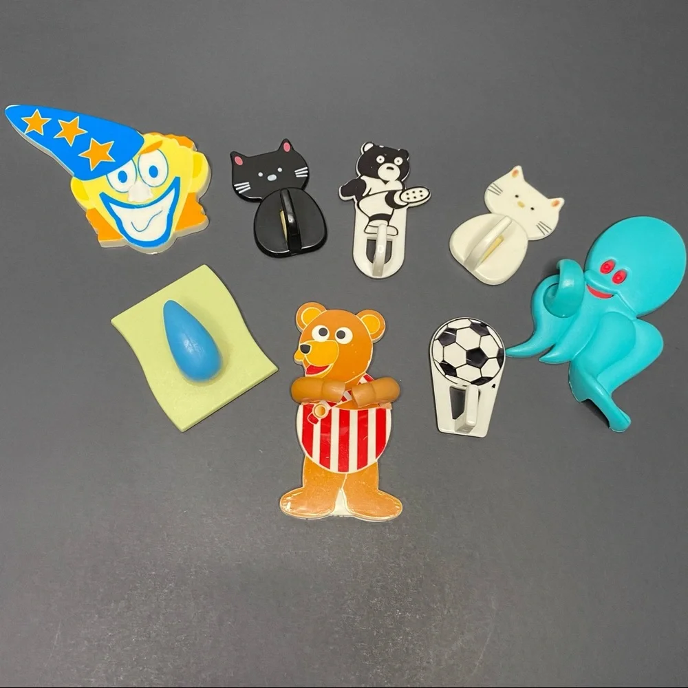 Vintage 90’s Wall Hangers Bear, Cat, Octopus, Clown, Soccer Ball Collectible